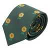 King & Priory Dark Green Embroidered Sunflower Tie