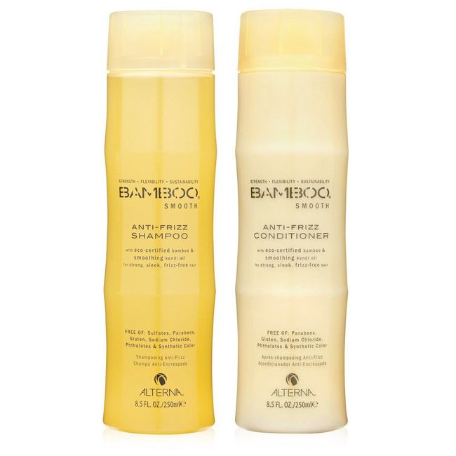 Bamboo Smooth Anti-Frizz Shampoo and Conditioner Set, 8.5-Ounce