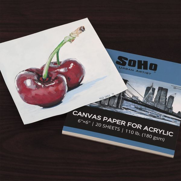 SoHo Urban Artist Acrylic Canvas Pads - Textured Canvas Paper Pad for Painting, Drawing, Pastels, Travel, & More! - [Single - 6x12"]