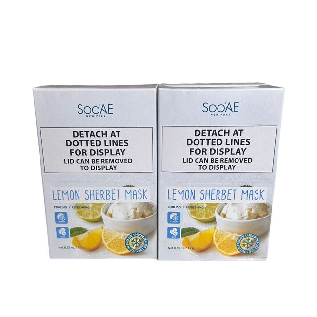 Lot Of 6 Soo'AE Lemon Sherbet Face Mask Pack Units 12 Units New In Box