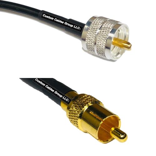 3 feet RG58 PL259 UHF Male to RCA Male RF Pigtail Coaxial Cable