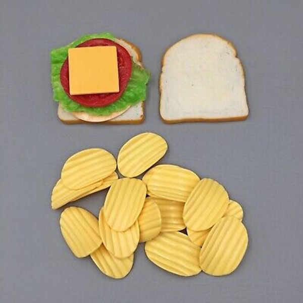 Pretend Play Food Realistic Potato Chips Bologna Cheese Sandwich Vintage MTC CDI