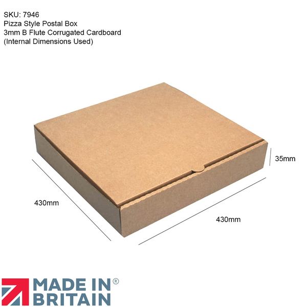 10 x Pizza Style Postal Boxes (Brown) (17")