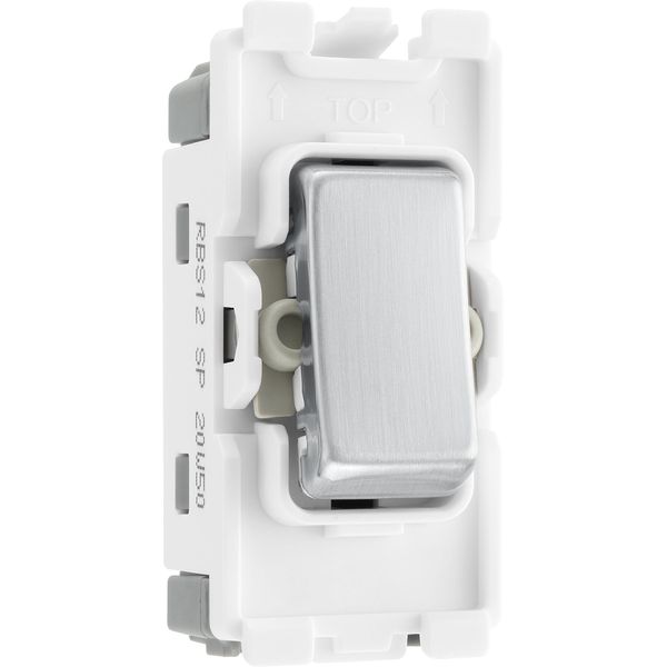 BG Nexus Grid Brushed Steel 20AX 2 Way 1 Pole Switch Module RBS12