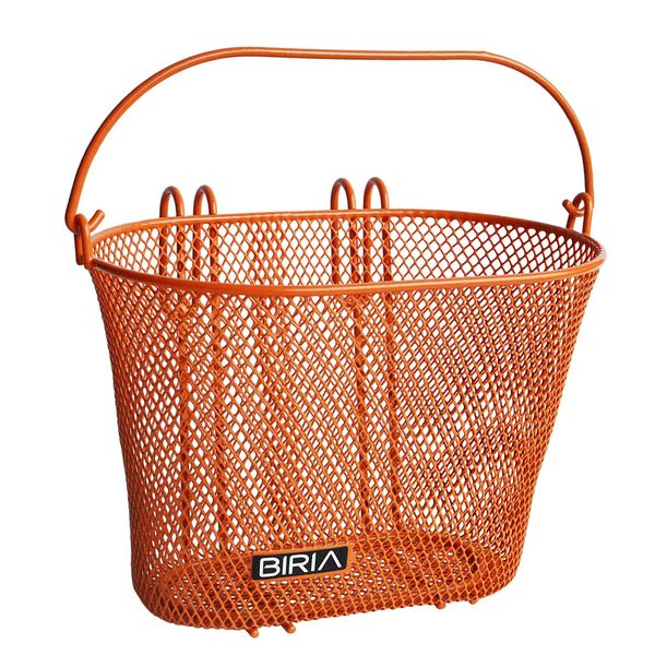 BIRIA Basket with Hooks Orange, Front, Removable, Children Wire mesh Small Kids Bicycle Basket, New, Orange