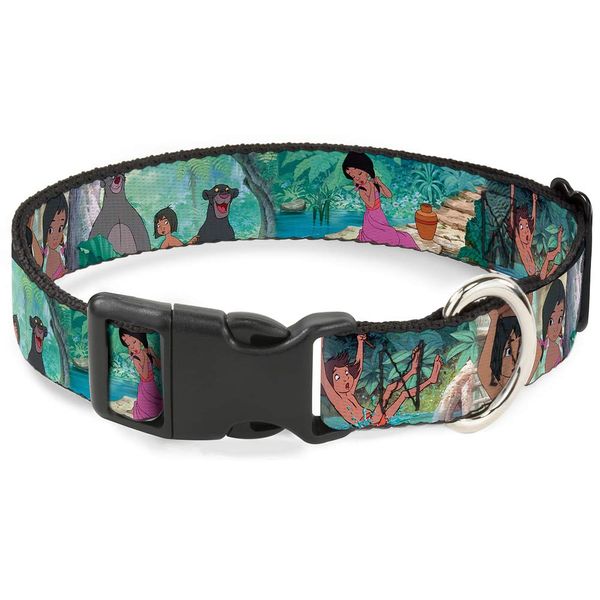 Buckle-Down Plastic Clip Collar - The Jungle Book Scenes - 1.5" Wide - Fits 18-32" Neck - Large