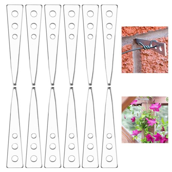 KBNIAN 12 Pcs Hammer in Vine Eyes, 3 Holes Vine Eyes to Drive Vine Eyes Traditional Hammer in/Drive in Vine Eyes 80mm/3.15"Multifunctional Wall Brackets for Climbing Plants(5mm-6.5mm)