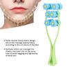 Flower Type Massage Roller, face Massage Roller Plastic Material Letter Shaped face Massager (Blue)