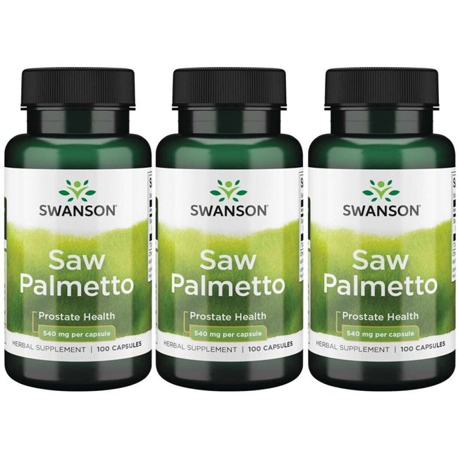 SAW PALMETTO 540mg 300 caps. Herbal Support for Prostate & Urinary Track, 3 Pack