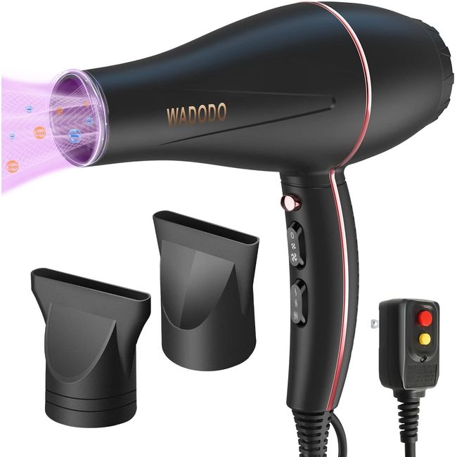 WADODO Ionic Hair Dryer, 2200W Professional Blow Dryer Fast Matte Black