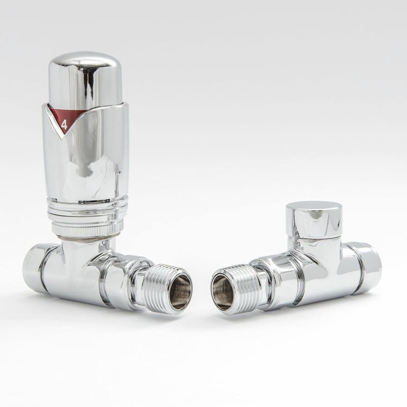Hot Flow Chrome Marella 3 Modern Thermostatic Radiator Valve Straight ...