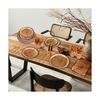 durony 350 Pieces Camping Wood Grain Slice Tableware Set Rustic Camo Hunter P...