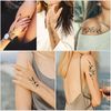 Leesgel Temporary Tattoos for Women, 12 Sheets Long Flowers Vine Leaves Plant Fake Tattoo for Women Adults, Black Semi Permanent Personality Waist Arm Foot Stick on Tattoos Stickers Transfer Paper