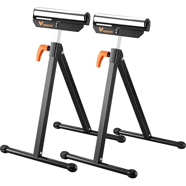 Roller Miter Saw Support Stand 2 Pc Pack Folding Tool Table Workbench Adjustable
