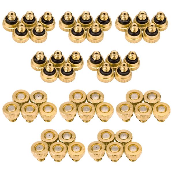 50PCS Brass Misting Nozzles for Outdoor Cooling System 0.012" Orifice (0.3 mm) 10/24 UNC