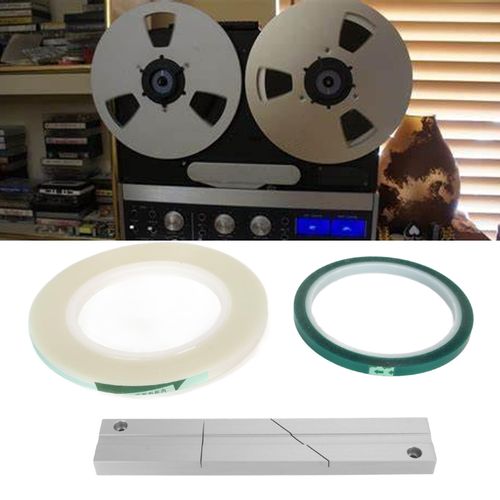 1/4 10inch Tape Splicing Set with Splicing Tape and Leader Tape, Reel to Reel 1/4 10inch Professional Tape Splicing Block.