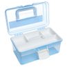 10-Inch Multipurpose Portable Storage Box - Clear Light Blue Plastic Sewing Box