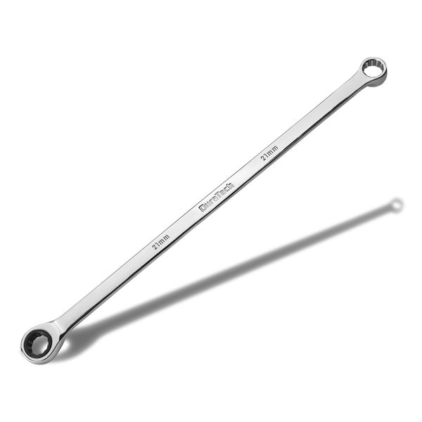 DURATECH 21mm Extra Long Ratcheting Wrench, Metric, CR-V Steel