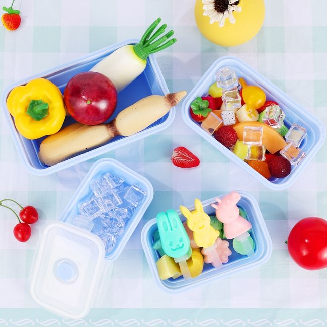 Silicone Lunch Box Bento Box Travel Outdoors Portable Storage