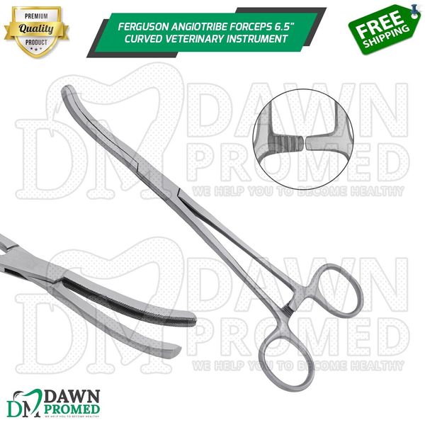 Ferguson Angiotribe Forceps 6.5" Curved Surgical Veterinary Instrument German Gr