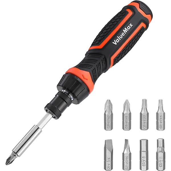 Valuemax Ratcheting Screwdriver, 9-In-1 Multi Screwdriver, Portable Ratchet Scre