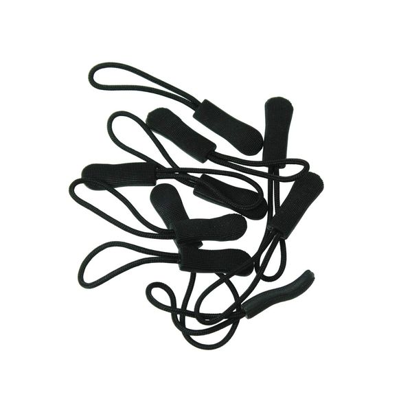 Loople Zipper Pull, Zipper Chuck, Easy to Open and Close, Easy Installation, Set of 10, Easy Grip, Non Slip, Zipper Tabs, Pull Cords (Black, 10 Pieces)