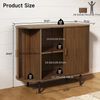 Arlo Mid-Century Tambour Door Sideboard — Walnut Finish