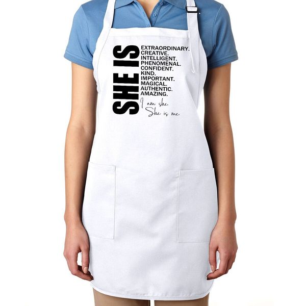 Woman Affirmation Kitchen Apron Gift Full-Length Apron She is Extraordinary