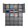 20 Cube Organizer Multifunctional Modular Storage with Hanging Rod - Gray
