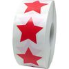Red Star Shape Stickers 1 Inch 500 Adhesive Labels