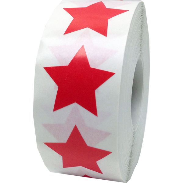 Red Star Shape Stickers 1 Inch 500 Adhesive Labels