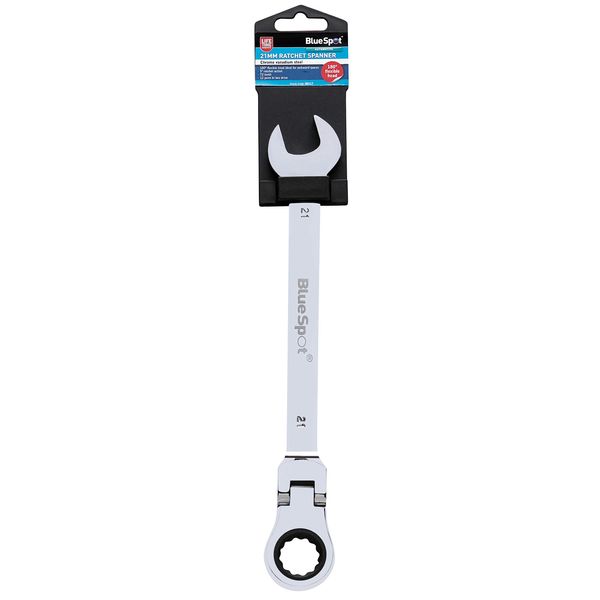 Blue Spot Tools 05117 21mm Chrome Vanadium Ratchet Spanner Flexible Head (180°)