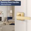 EHOMEWARE 2 Pack Gold Dummy Door Handles, Half Dummy No Lock Function Without Latch or Key, Pull or Push Function for Pantry or French Doors