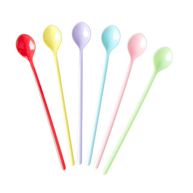Melamine Latte Spoon in Assorted Yippie Yippie Yeah Colors - Bundle of 6