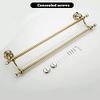 WINCASE Crystal Towel Holder Double, Adjustable Gold Towel Bar 18 to 30 Inch, Towel Rack Rail for Bathroom Wall Mounted
