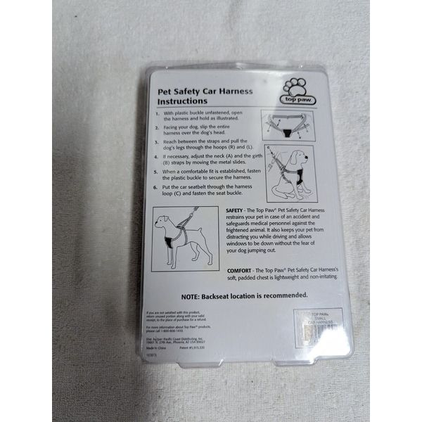 top paw pet safety harness size small