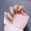 24 pcs Nail Tips Winelet Silver Foil Nail Can be used for wedding, party, holiday, dating, prom, daily life