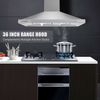 36 inch Wall-Mounted Kitchen Range Hood 450CFM Stainless Steel Baffle Filter LED