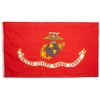 Valley Forge, US Marine Corps Flag, Nylon, 3'x5', 100% Made in USA, Canvas Header, Heavy-Duty Brass Grommets