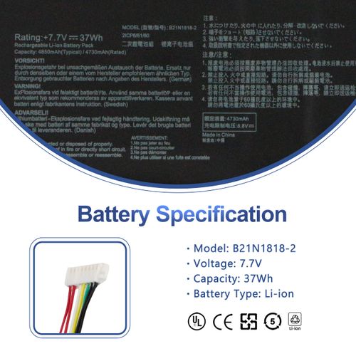 B21N1818-2 C21N1818-2 Laptop Battery for Asus VivoBook 14 F412DA F412DK F412FJ F412FA F412FL F412UA A412FA A412DA A412FL A412FJ A412UA X412DA X412FA X412FJ X412FL X412UA X412UB X412UF R424DA