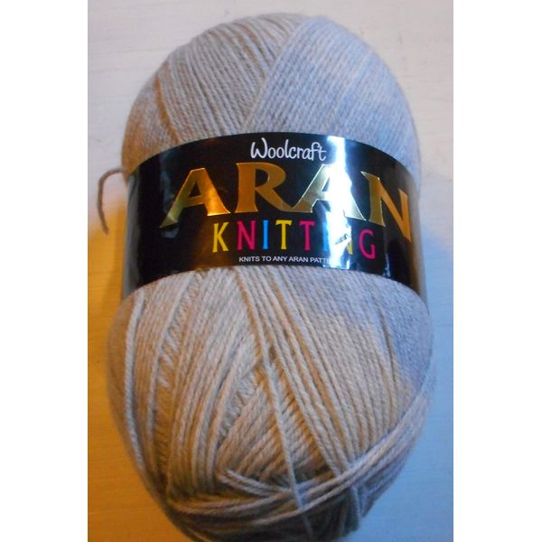 Woolcraft Aran Knitting Yarn 400g with Wool 821 Silver