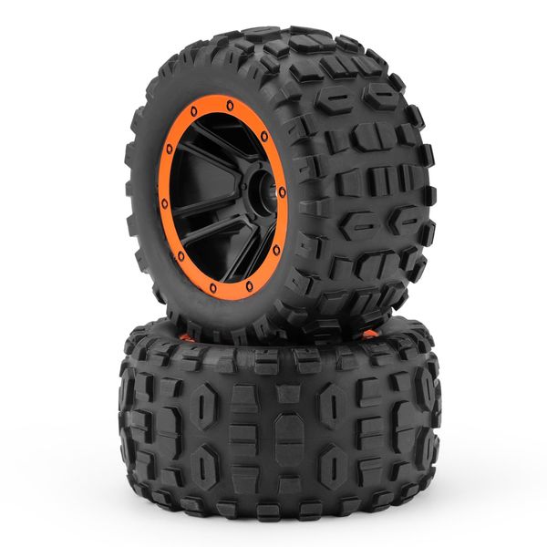 HAIBOXING RC Car Spare Parts Tires,1/16 Remote Control Trucks Replacement Wheels Complete(Front/Rear),High Grip Knobby Tread Tires With Sponge Inserted Apply to 16890A & 16890SA (M16821)