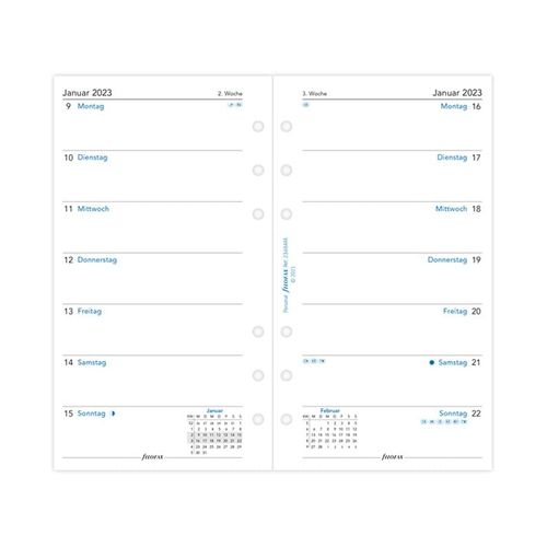Filofax Personal 1 Week on 1 Page (German) 2023, 23-68444, White