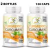 120 Turmeric Curcumin 95% BioPerine Black Pepper Pills Extra Strength #1 Tumeric