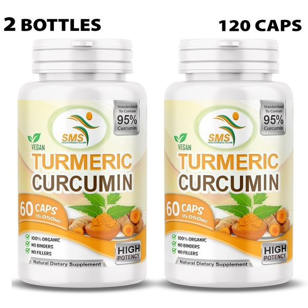 120 Turmeric Curcumin 95% BioPerine Black Pepper Pills Extra Strength #1 Tumeric
