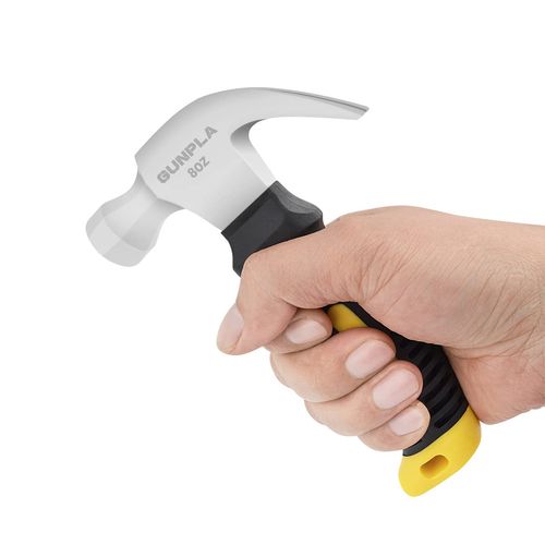 Gunpla Mini Small Claw Hammer 8 oz with Non-Slip Comfort Grip Mini Hammer Carpenter's Hammer for DIY, Repair, Camping, Woodwork