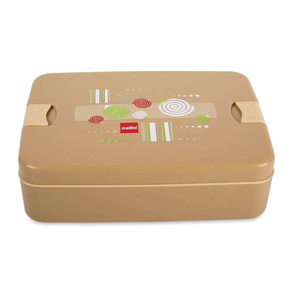 Cello Lunch Mate Air Tight Lunch Box, 3 Pcs (Beige)