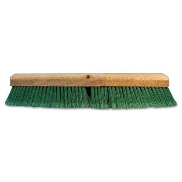 Boardwalk BWK20724 Push Broom Head, 3" Green Flagged Recycled Pet Plastic, 24"