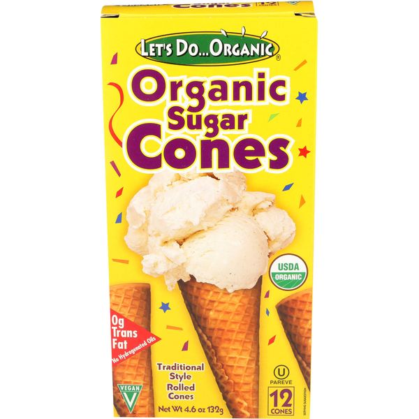 Lets Do Organics, Sugar Ice Cream Cone, Organic, 5 Ounce