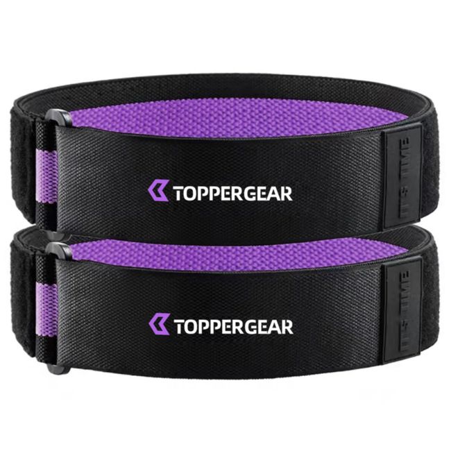 TOPPERGEAR Occlusion Training Band Compression Band Genuine (Small for Legs, Purple)